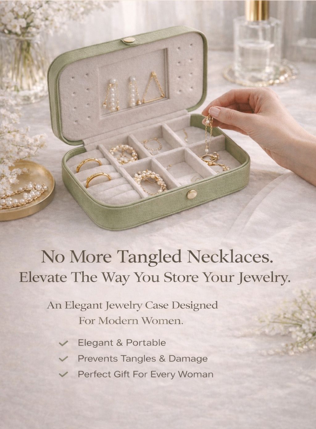 Nerioxa™ No-Tangle Travel Jewelry Case